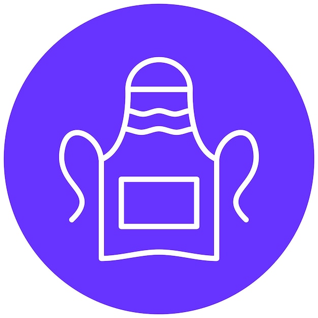 Estilo del icono del delantal de diseño vectorial