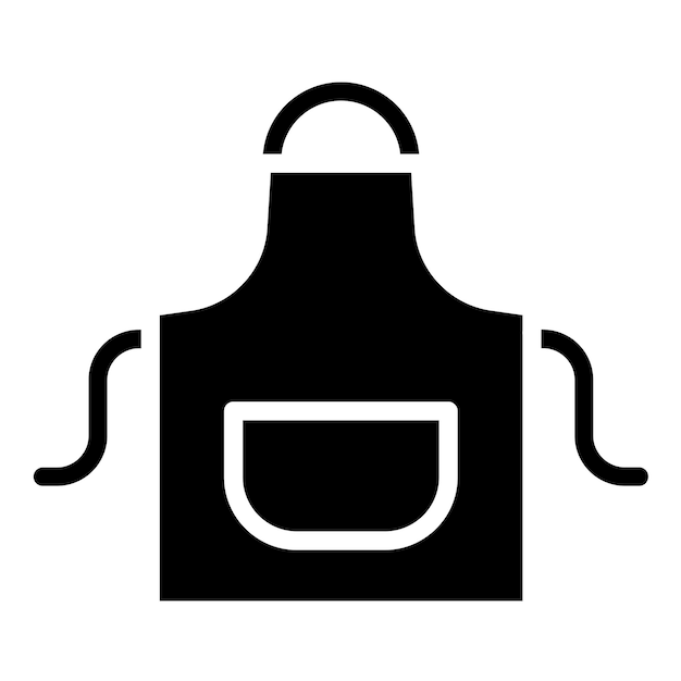 Estilo del icono del delantal de diseño vectorial