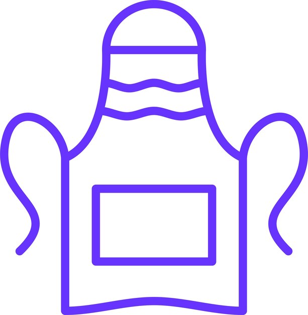 Estilo del icono del delantal de diseño vectorial