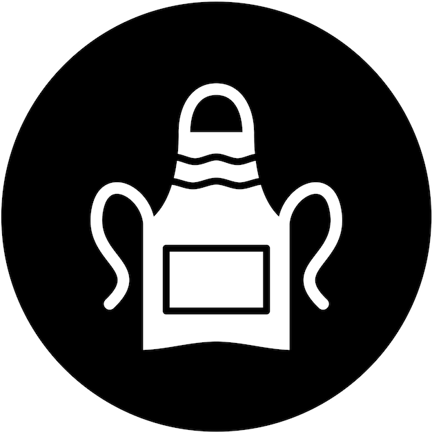 Estilo del icono del delantal de diseño vectorial