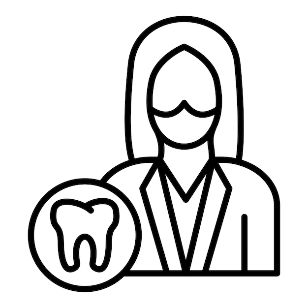 Estilo del icono del dentista femenino