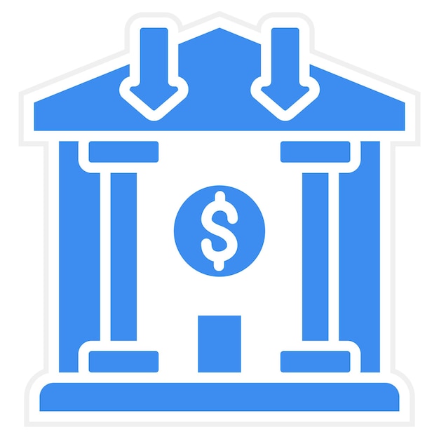 Estilo del icono de depósito bancario de diseño vectorial