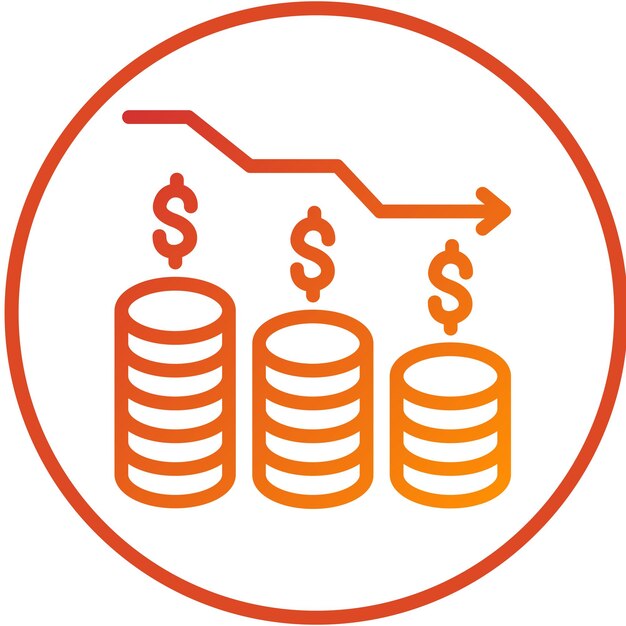 Estilo del icono de depreciación del diseño vectorial