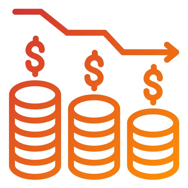 Estilo del icono de depreciación del diseño vectorial