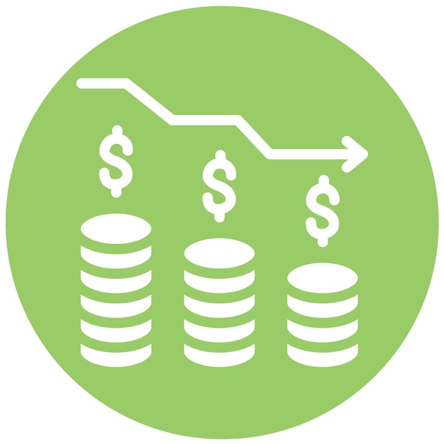 Estilo del icono de depreciación del diseño vectorial
