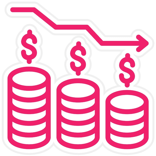 Estilo del icono de depreciación del diseño vectorial
