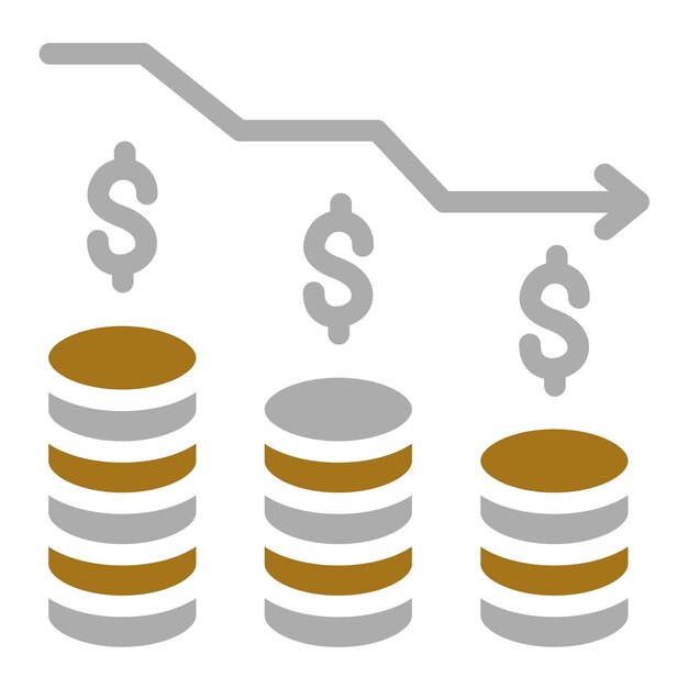 Estilo del icono de depreciación del diseño vectorial