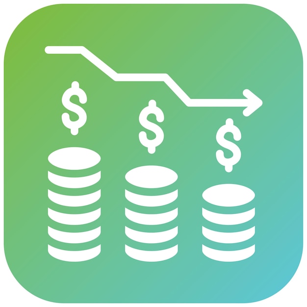 Estilo del icono de depreciación del diseño vectorial