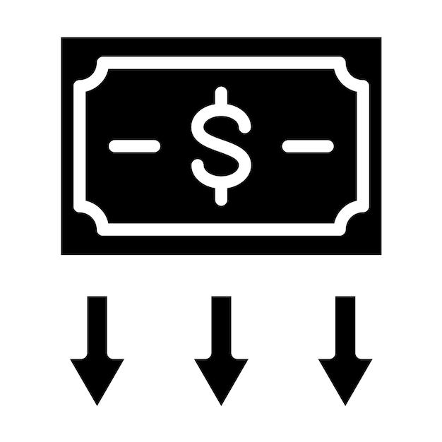Estilo del icono de depreciación del diseño vectorial