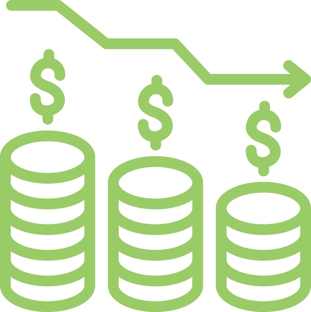 Estilo del icono de depreciación del diseño vectorial