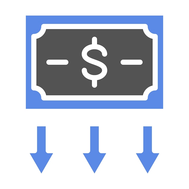 Estilo del icono de depreciación del diseño vectorial