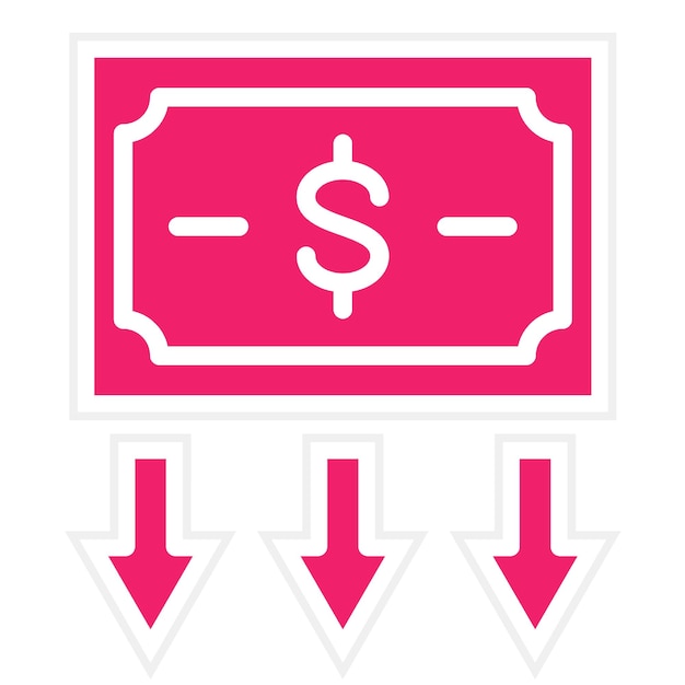 Estilo del icono de depreciación del diseño vectorial