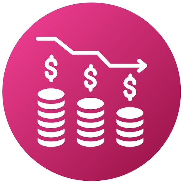 Vector estilo del icono de depreciación del diseño vectorial