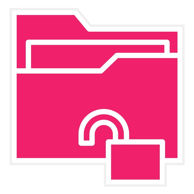 Estilo de icono desbloqueado de la carpeta de diseño vectorial