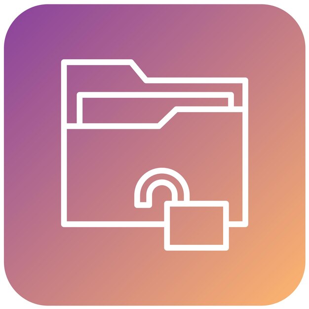 Estilo de icono desbloqueado de la carpeta de diseño vectorial