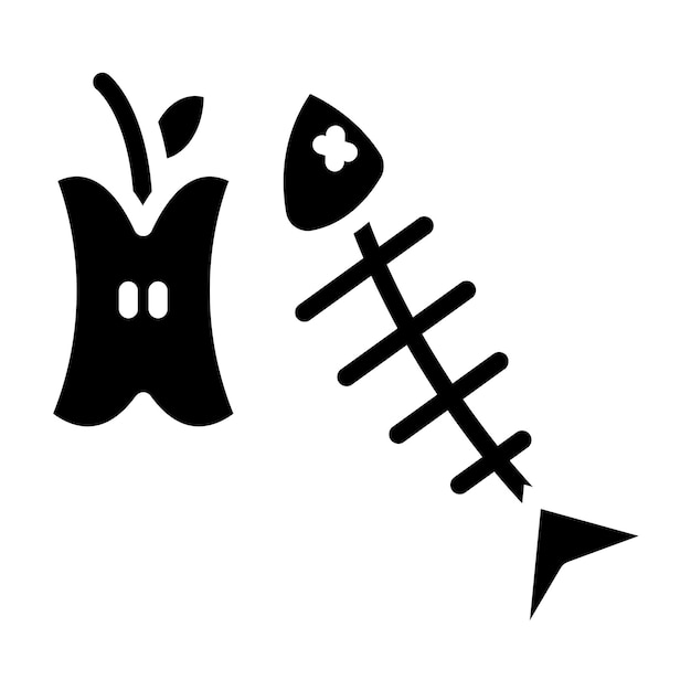 Estilo del icono de desechos orgánicos de diseño vectorial