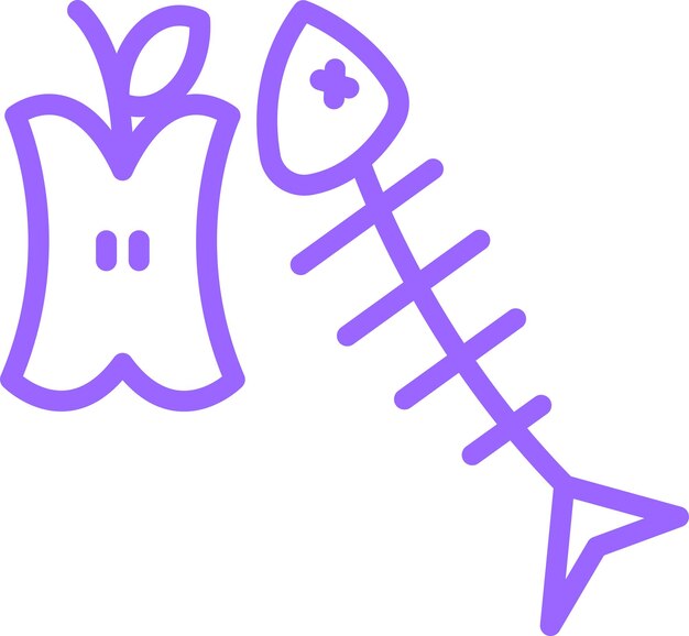 Estilo del icono de desechos orgánicos de diseño vectorial