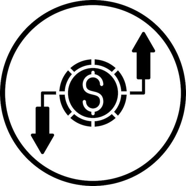 Estilo del icono del desglose del presupuesto del diseño vectorial