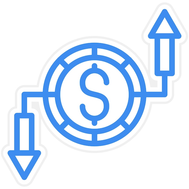 Estilo del icono del desglose del presupuesto del diseño vectorial