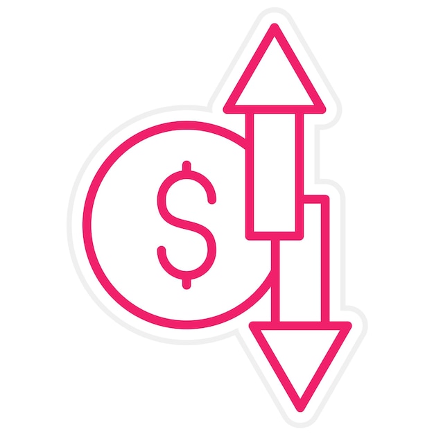 Estilo del icono del desglose del presupuesto del diseño vectorial