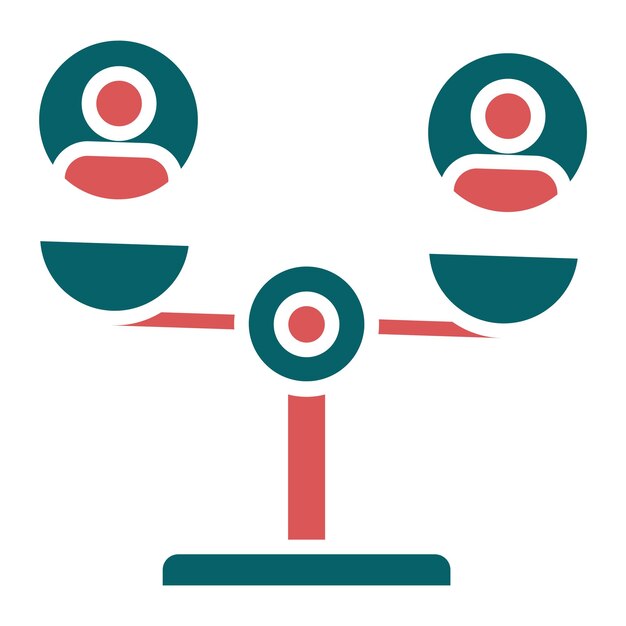 Estilo del icono de desigualdad de diseño vectorial