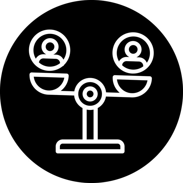 Estilo del icono de desigualdad de diseño vectorial