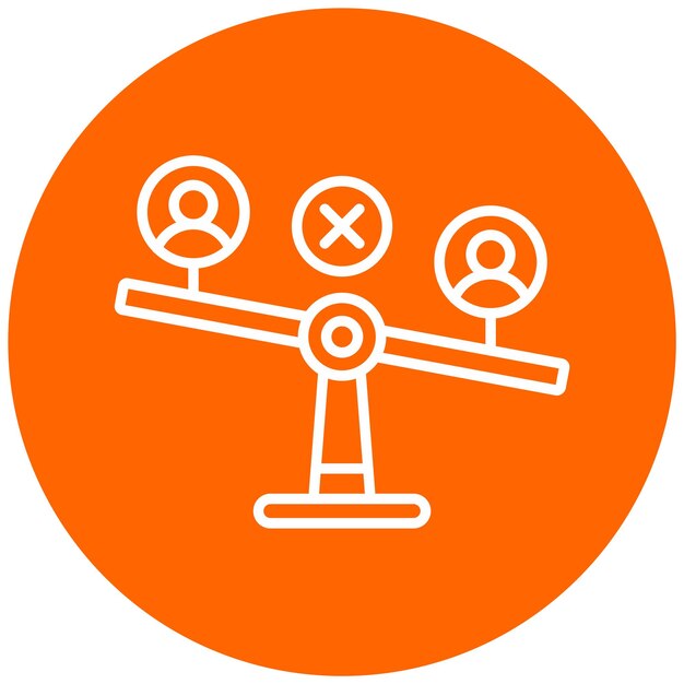 Estilo del icono de desigualdad de diseño vectorial