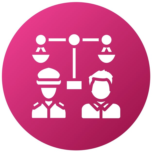 Estilo del icono de desigualdad de diseño vectorial