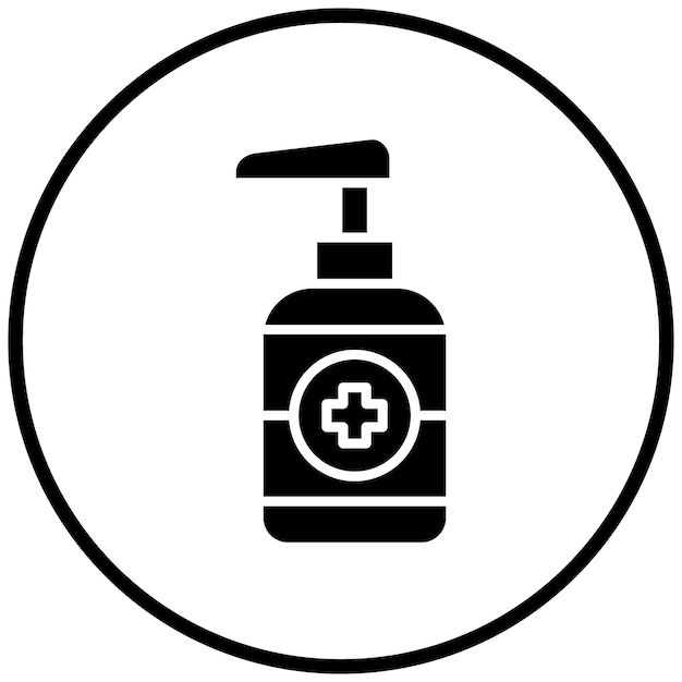 Estilo del icono del desinfectante de manos de diseño vectorial
