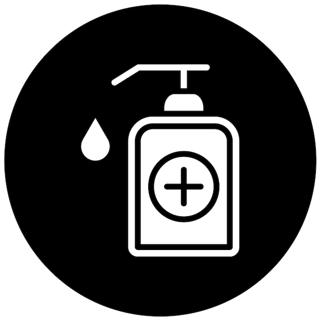 Estilo del icono del desinfectante de manos de diseño vectorial