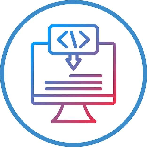 Estilo del icono de despliegue del código de diseño vectorial