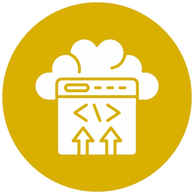 Estilo del icono de despliegue de la nube de diseño vectorial
