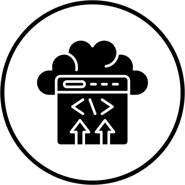 Estilo del icono de despliegue de la nube de diseño vectorial