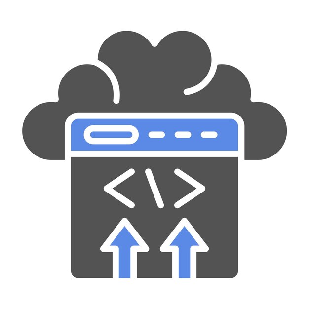 Estilo del icono de despliegue de la nube de diseño vectorial