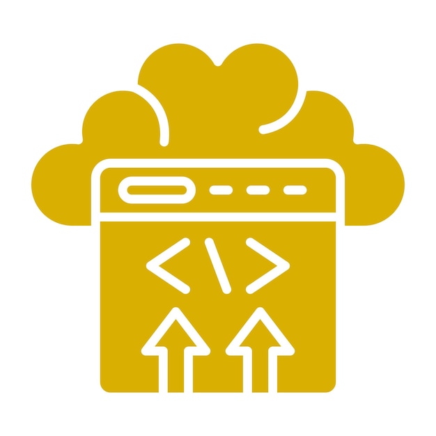 Estilo del icono de despliegue de la nube de diseño vectorial