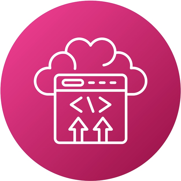 Estilo del icono de despliegue de la nube de diseño vectorial