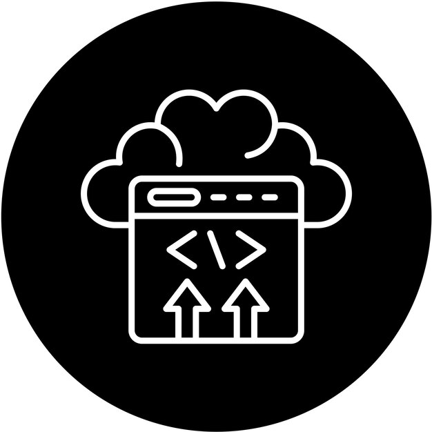 Estilo del icono de despliegue de la nube de diseño vectorial