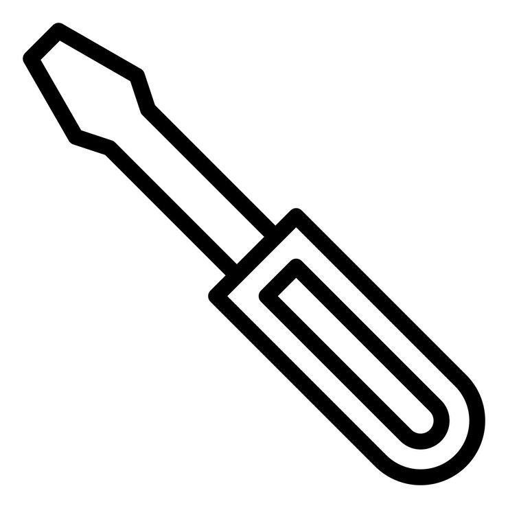Estilo del icono del destornillador de diseño vectorial