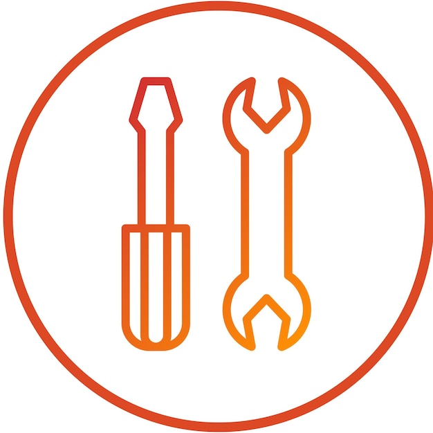 Estilo del icono del destornillador de diseño vectorial