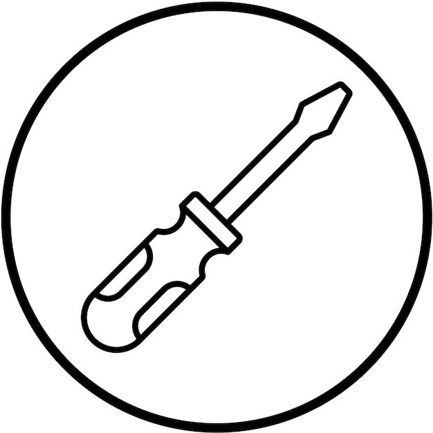 Estilo del icono del destornillador de diseño vectorial