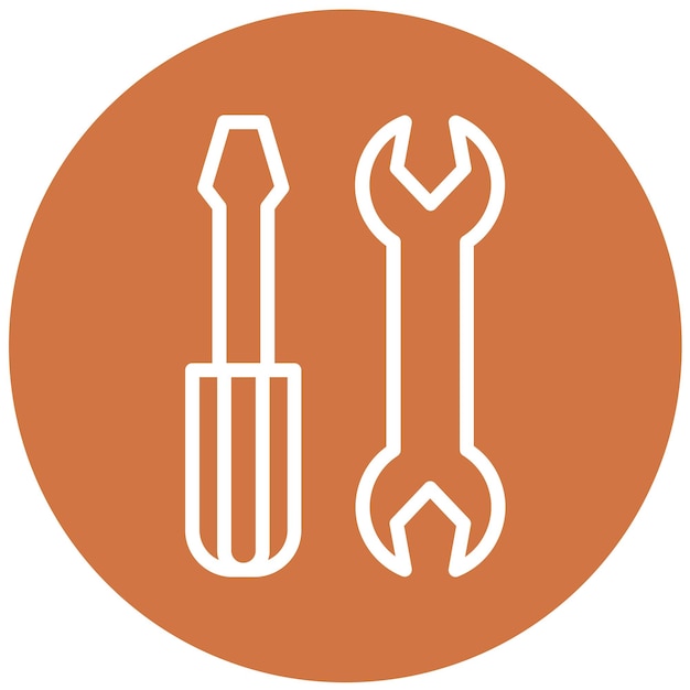 Estilo del icono del destornillador de diseño vectorial