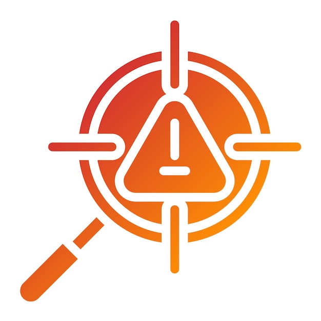 Estilo del icono de detección de amenazas de diseño vectorial
