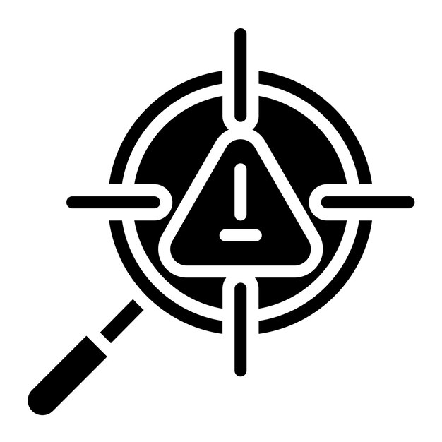 Estilo del icono de detección de amenazas de diseño vectorial
