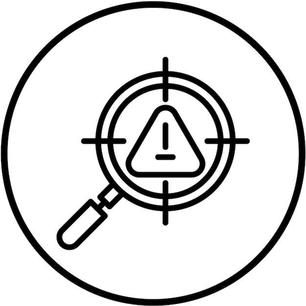 Estilo del icono de detección de amenazas de diseño vectorial