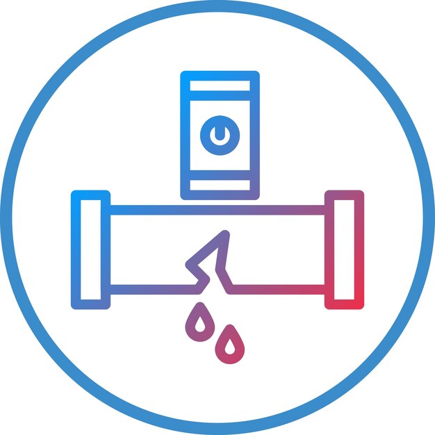 Estilo del icono del detector de fugas de diseño vectorial
