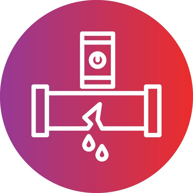 Estilo del icono del detector de fugas de diseño vectorial