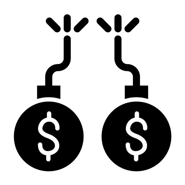 Estilo del icono de la deuda de diseño vectorial