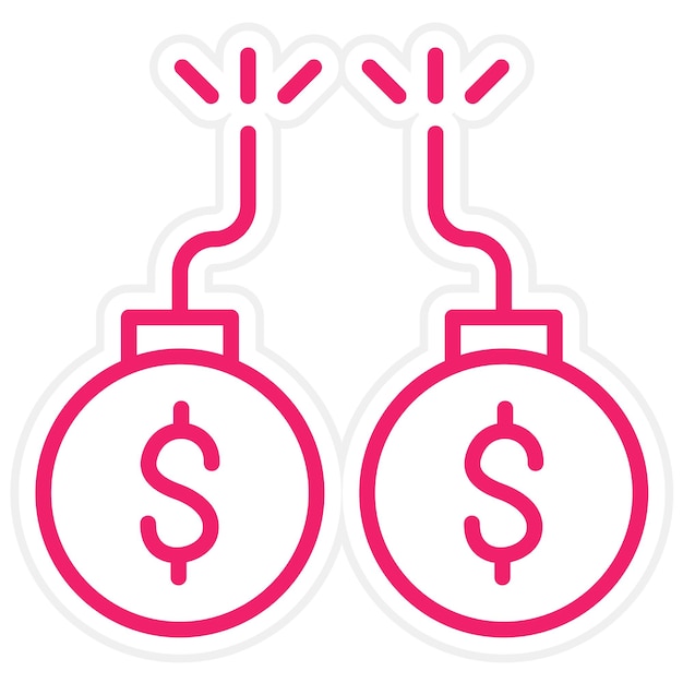 Estilo del icono de la deuda de diseño vectorial