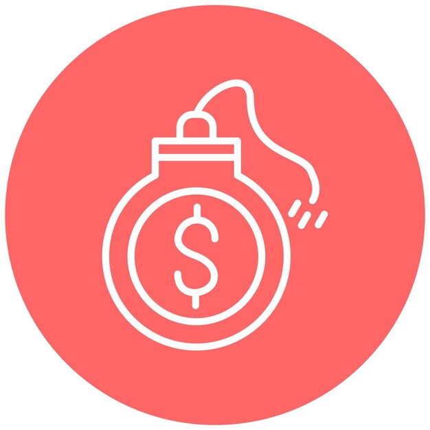 Estilo del icono de la deuda de diseño vectorial