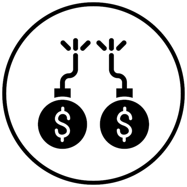 Estilo del icono de la deuda de diseño vectorial